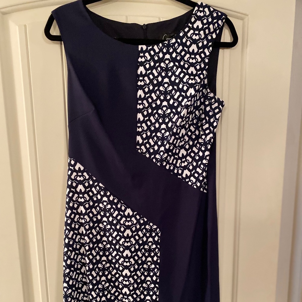 Navy and white dress